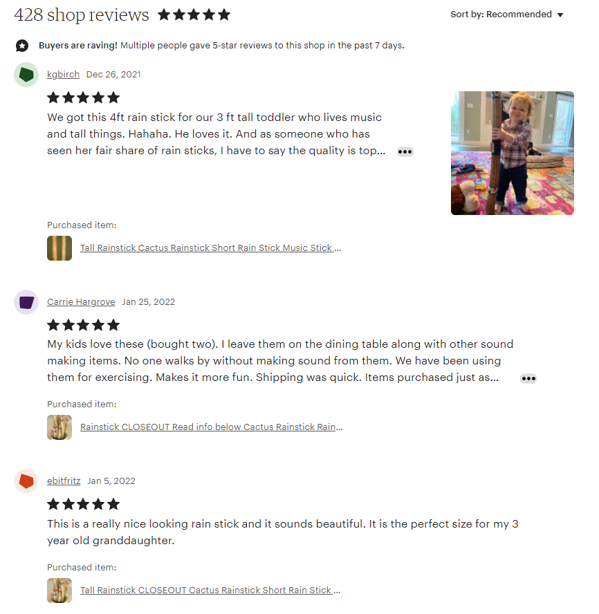 etsy feedback review