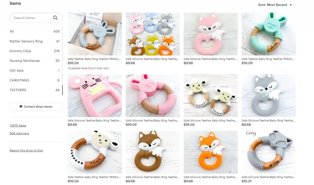 teething toys etsy