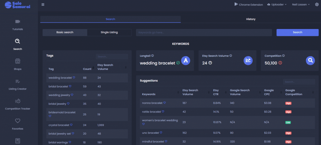 How To Use Sale Samurai's Search Tool To Establish A Winning  Strategy  - Sale Samurai -  SEO Analytics & Keyword Search Volume