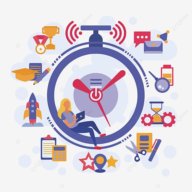 Time Management Schedule Vector Hd Images, Office Time Management Vector Character Decoration Icon, Time Icons, Office Icons, Management Icons PNG Image For Free Download