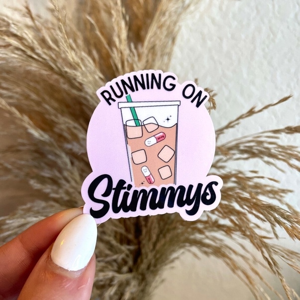 Running on Stimmys Sticker by HaileyLizDesigns