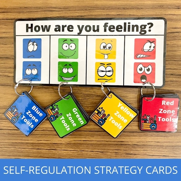 Self-Regulation Zone Strategy Cards, Understanding Your Zones, Calming Corner Tools, Identifying Emotions, Autism Support, Coping Skills image 1