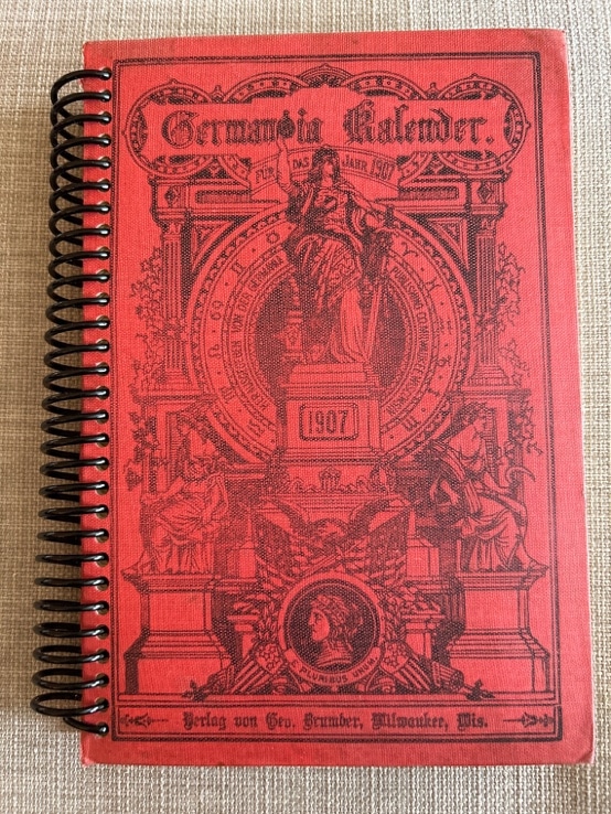 Upcycled Germania Kalender Vintage Book into Journal/Sketchbook image 1