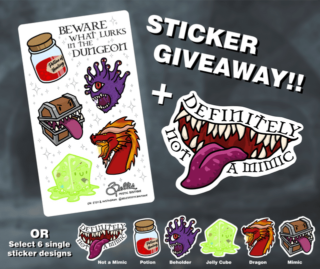 A sticker giveaway with different stickers Description automatically generated