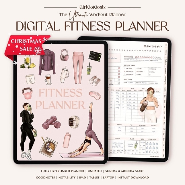 A digital fitness planner and a tablet Description automatically generated