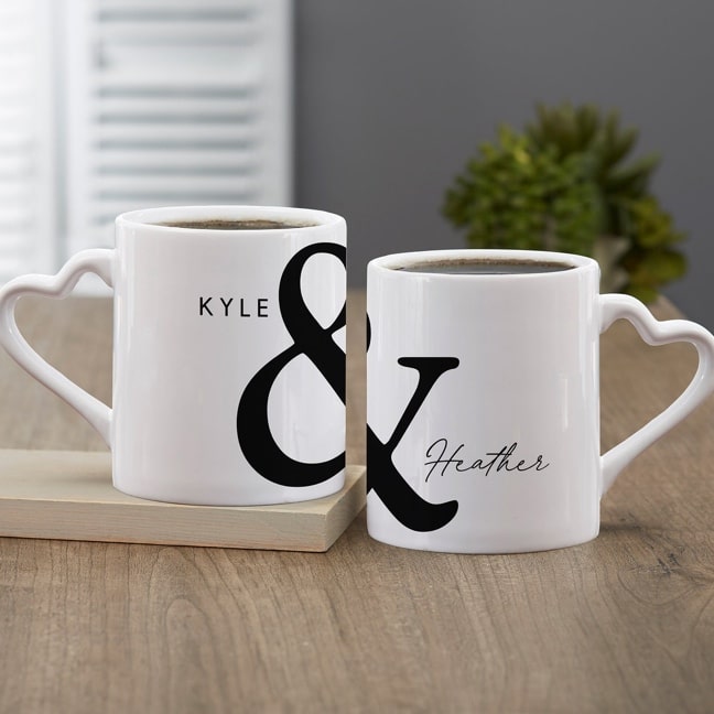 You & I Forever Personalized Mug Set, Girlfriend and Boyfriend Gift, Valentine's Couples Gift, Anniversary Gift, Couples Gift, His and Hers image 1