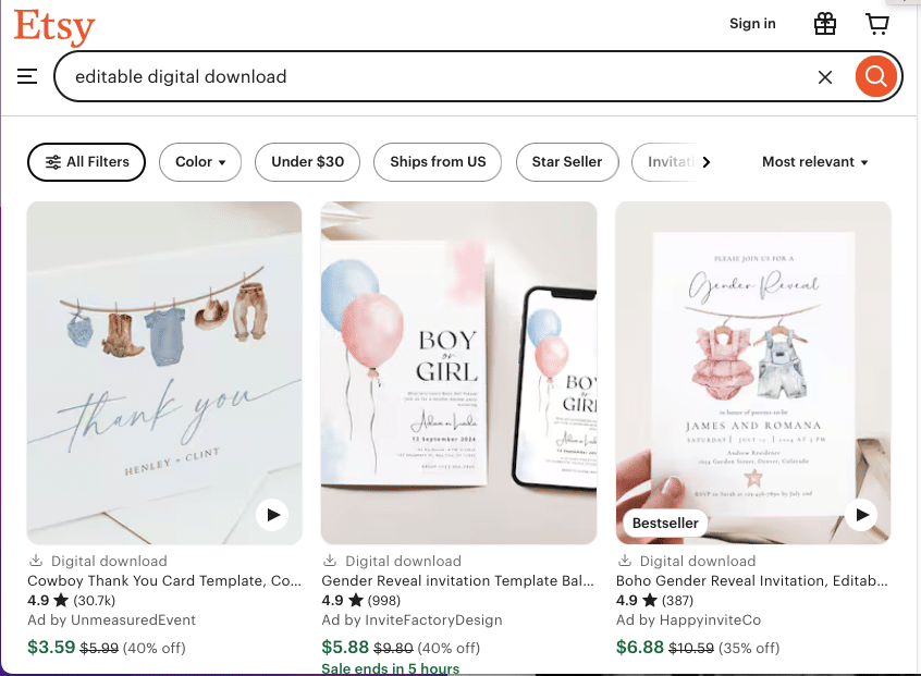 A screenshot of a baby shower invitation Description automatically generated