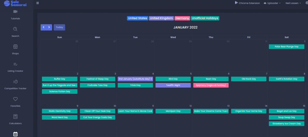 A screenshot of a calendar Description automatically generated