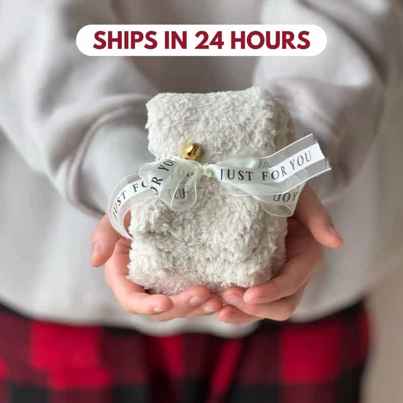 Cozy Socks Holiday Cozy Socks Fluffy Cozy Socks for Her Stocking Stuffer Cream Fluffy Socks Small Holiday Gift for all image 1