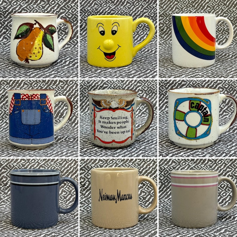 Retro Vintage Coffee Mug: Mid-Century Ceramic Drinkware image 1